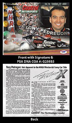 Tony Pedregron Signed 8×10 Racing Info Photo PSA COA NHRA Winston AA Funny Car Tony Pedregron Signed 8×10 Racing Info Photo PSA COA NHRA Winston AA Funny Car