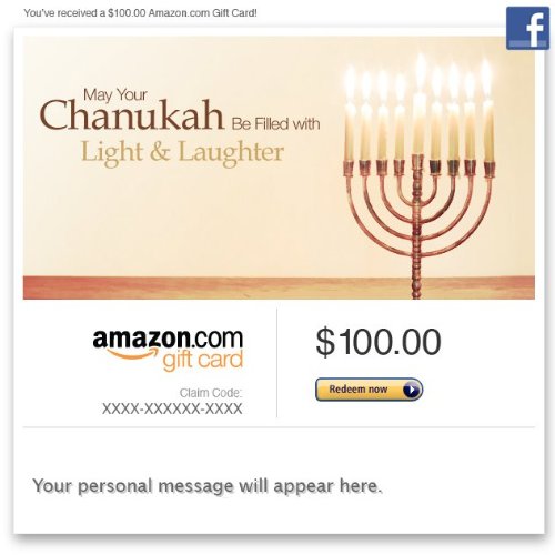 Amazon Gift Card – Facebook – Chanukah (Light and Laughter)