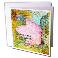 Patricia Sanders Inspirations – Joyous Tranquility- Leaf- Inspirational Rumi Quote – Greeting Cards-6 Greeting Cards with envelopes