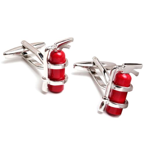 Creative Funny Gorgeous Red Fire Extinguisher Men’s Shirt Cufflinks Cuff Links with Gift Box