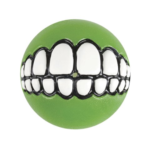 Rogz Grinz Dog Toy Ball to Hide Treats, Large, Lime