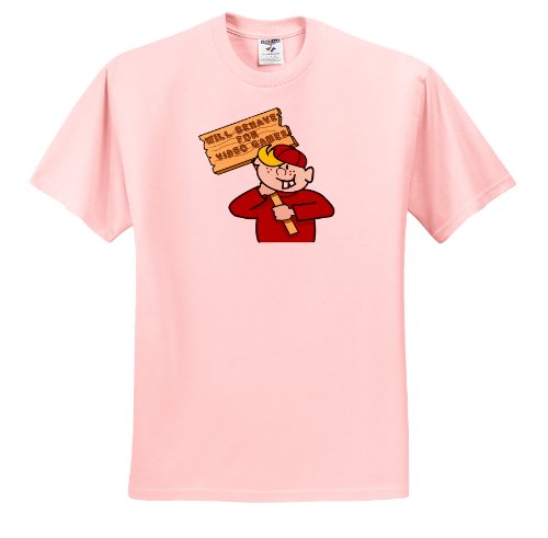 Dooni Designs Humorous Bribery Signs Sarcasm Designs – Funny Kid Boy Bribing Parents Will Behave For Video Games – T-Shirts – Toddler Light-Pink-T-Shirt (3T)