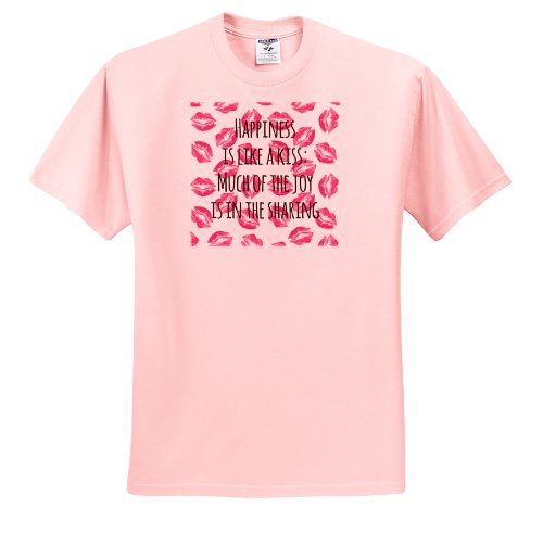 InspirationzStore Inspirational Quotes – Happiness is like a kiss – much of the joy is in the sharing – fun romantic sayings – quotations – T-Shirts – Toddler Light-Pink-T-Shirt (4T)