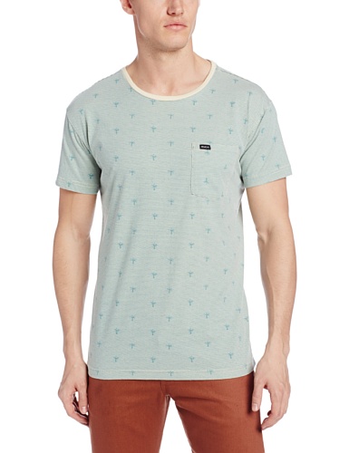 RVCA Men’s Happy Palm Crew, North Atlantic, Medium