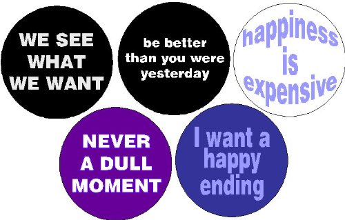 Set of 5 Inspirational Life Quotes Happiness 1.25″ Magnets – Set #3