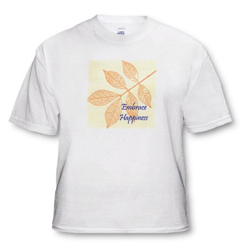 Orange Leaves with Inspirational Quote Embrace Happiness – White Infant Lap-Shoulder Tee (18M)