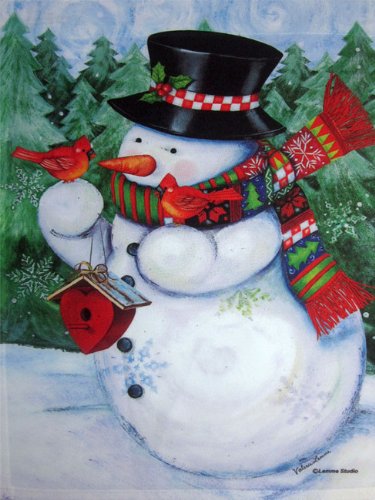 Joyous Snowman House Flag