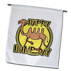 3dRose fl_159497_1 Funny Happy Hump Day Camel Cartoon Design Garden Flag, 12 by 18-Inch