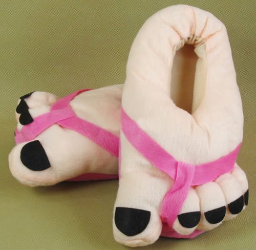 Funny Winter Toe Big Feet Warm Soft Plush Slippers Novelty Gift Adult Shoes (Pink) Funny Winter Toe Big Feet Warm Soft Plush Slippers Novelty Gift Adult Shoes (Pink)