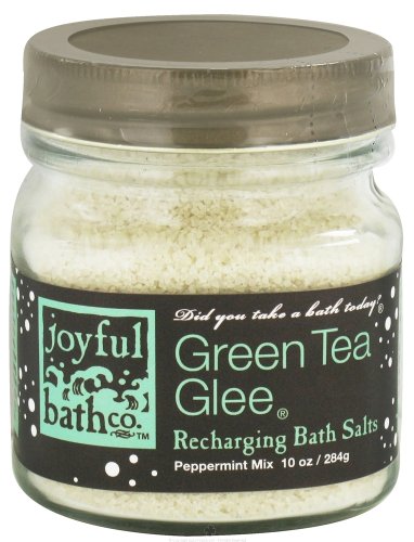 Joyful Bath Green Tea Glee Recharging Bath Salts, Peppermint, 10 Ounce