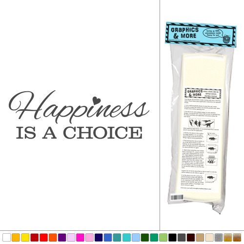 Happiness Is A Choice – Love – Heart – Vinyl Sticker Decal Wall Art Decor – Dark-Grey