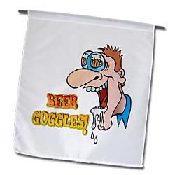 Beer Goggle Funny Drinking Humor Design – 12 X 18 Inch Garden Flag