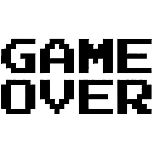 GAME OVER Funny Video Game 8bit Pixel 5″ (color: BLACK) Vinyl Decal Window Sticker for Cars, Trucks, Windows, Walls, Laptops, and other stuff.