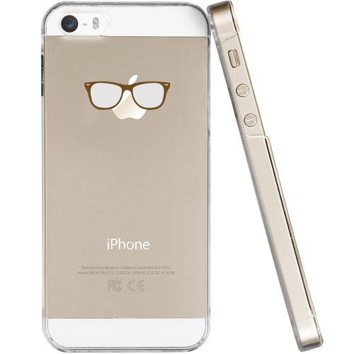 ESR Funny Series Clear Back Cover Snap on Case for iPhone 5 / 5S (Apple Nerd)