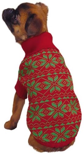 East Side Collection Holiday Snowflake Sweater, Medium, Red East Side Collection Holiday Snowflake Sweater, Medium, Red