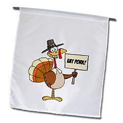 3dRose fl_60041_1 Funny Turkey Garden Flag, 12 by 18-Inch