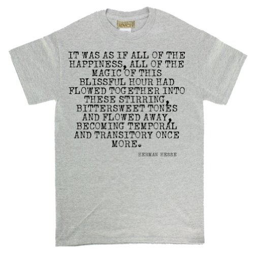 Herman Hesse T-shirts-It was as if-Happiness Tshirts Unisex-Medium-Gray