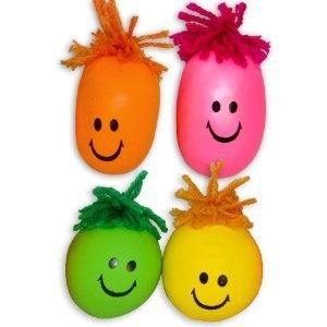 Neon Smile Face Stress Balls (2 dz)