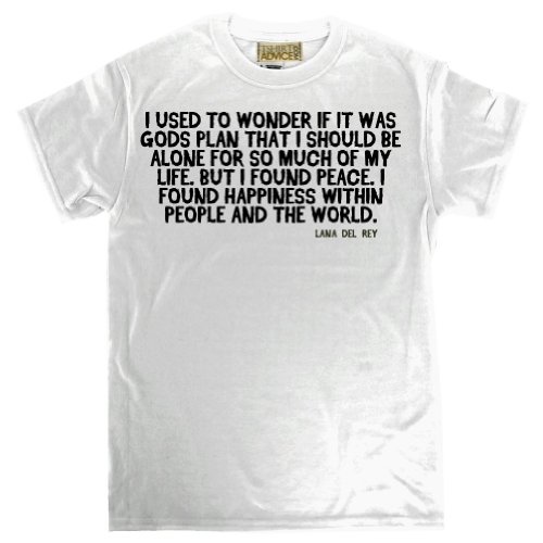 Lana Del Rey T-shirts-I used to-Happiness Tshirts Unisex-2X-Large-White Lana Del Rey T-shirts-I used to-Happiness Tshirts Unisex-2X-Large-White