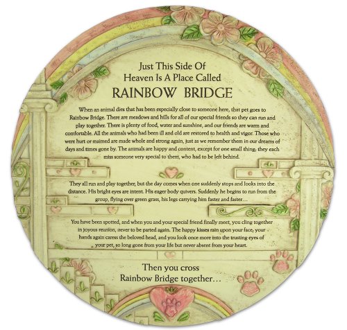 Remembrance Plaque Pet Memorial Rainbow Bridge Poem Pet Marker