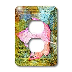 3dRose lsp_47299_6 Joyous Tranquility- Leaf- Inspirational Rumi Quote 2 Plug Outlet Cover