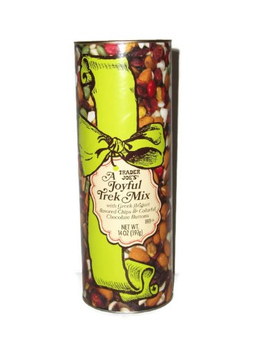 Trader Joe’s A Joyful Trek Mix – Trail Mix with Greek Yogurt Chips & Colorful Chocolate Buttons (1 Canister, 14 oz.) Limited Edition