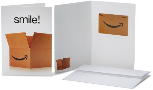 Amazon.com Gift Card with Greeting Card – $60 (Smile design)