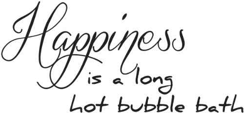 Happiness is a long hot bubble bath wall quote wall decals wall decal wall sticker