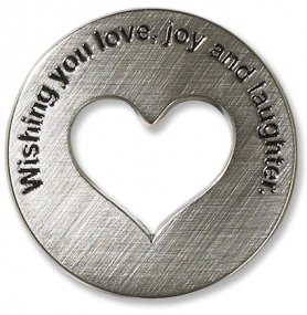 Wishful Thinking Heart/love Pocket Token. Material: Zinc Alloy Size: .875″ Dia, a Simple Expression of Care Is Offered When Giving a Wishful Thinking Token to a Friend or Loved One. Each Coin Offers a Meaningful Wish and Reminder That the Person Is Being Thought Of. What a Lovely Way to Brighten up Someone’s Day and to Serve As a Reminder When They Need a Little Lift. Wishful Thinking Pocket Tokens Come on Backer Cards “Wishing You Love, Joy and Laughter.” Back Reads “Today I Am Thinking of You.” Carded