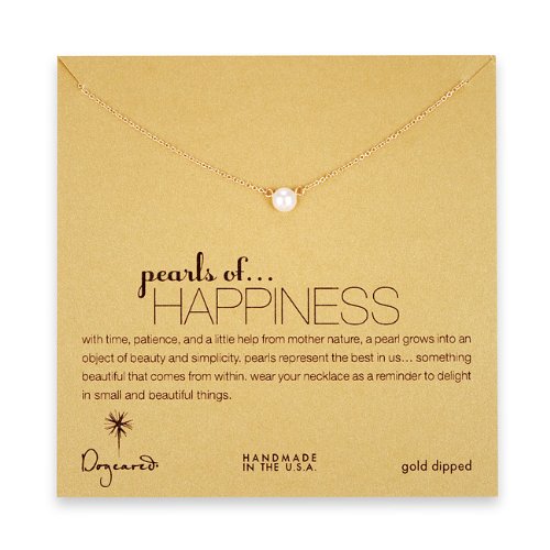 Dogeared Pearls of Happiness 16″ Boxed Necklace – Gold Dipped White Pearl