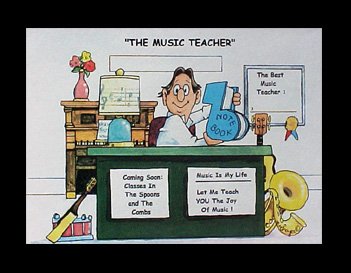 Music Teacher Cartoon Print