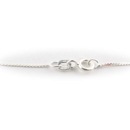Diamond Cut Serpentine Sterling Silver Nickel Free Chain Anklet Italy 9.5 Inch