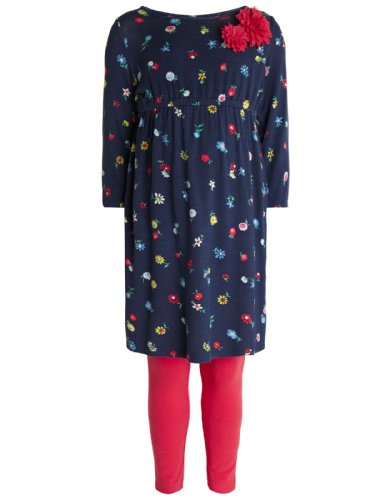 Monsoon Girls Happy Flower Print Tunic & Legging Set Size 7-8 Years Blue