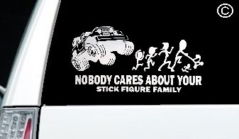 Stick Family Sticker Decal-Auto-Window Graphics-Nobody Jeep 4×4-Funny Bumper Sticker Christmas Sale Holiday Gift Stocking Stuffer