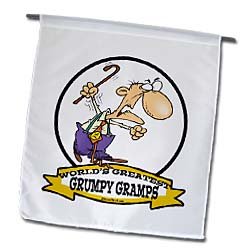 3dRose fl_103235_1 Funny Worlds Greatest Grumpy Gramps Cartoon Garden Flag, 12 by 18-Inch