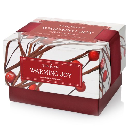 Tea Forte Petite Warming Joy Ribbon Box – 10 Silken Pyramid Tea Infusers