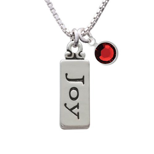 Joy Charm Necklace with Siam Crystal Drop