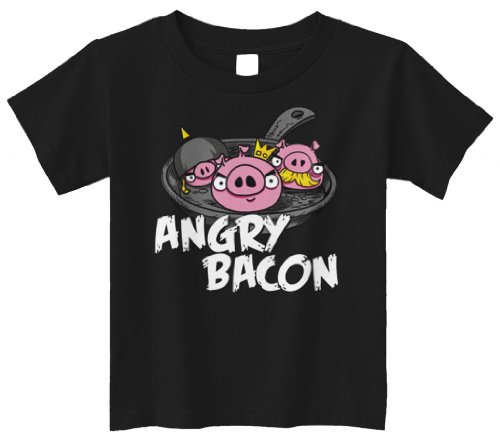 Threadrock ‘Angry Bacon’ Toddler T-Shirt 4T Black