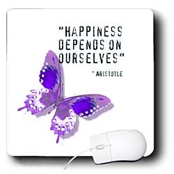 Patricia Sanders Creations – Happiness Quote Purple Butterfly Inspiration Spirituality – Mouse Pads