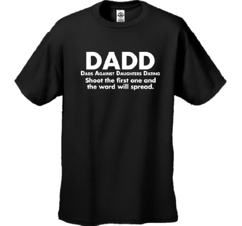 Funny Men T-Shirt DADD Dads Against Daughters Dating Short Sleeve Novelty Shirt Black – Size XL