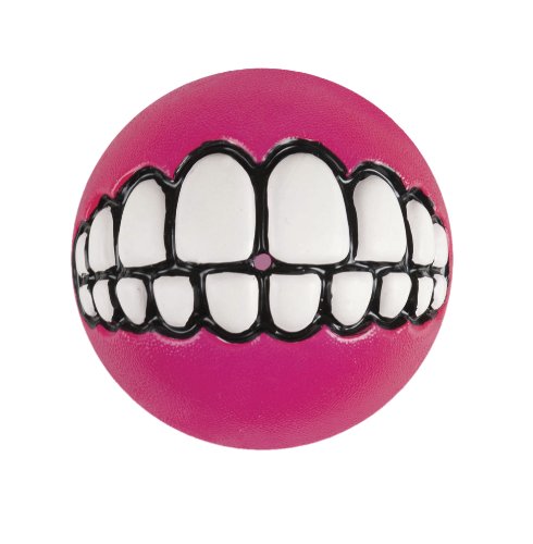 Rogz Grinz Dog Toy Ball to Hide Treats, Large, Pink