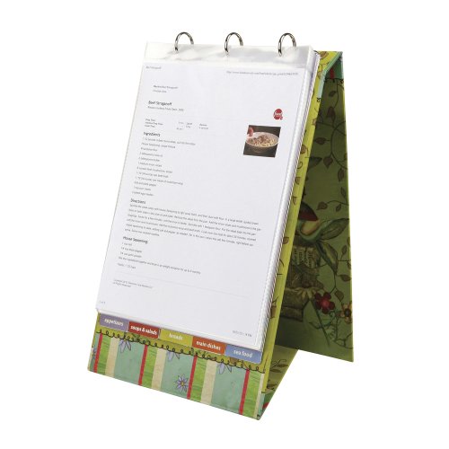 C.R. Gibson Vertical Recipe Keeper Flip Stand, Joyful Abundance