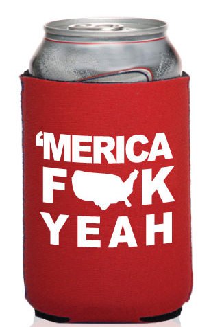 Merica!!– Merica F*ck Yeah!!– High Quality Can Cooler!!– Neonprene Koozie (12oz, Red ‘Merica)