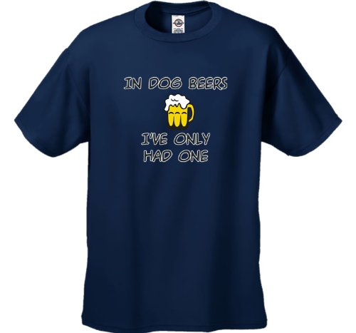 Funny Men T-Shirt In Dog Beers I’ve Only Had One Short Sleeve Novelty Shirt Navy Blue – Size XL