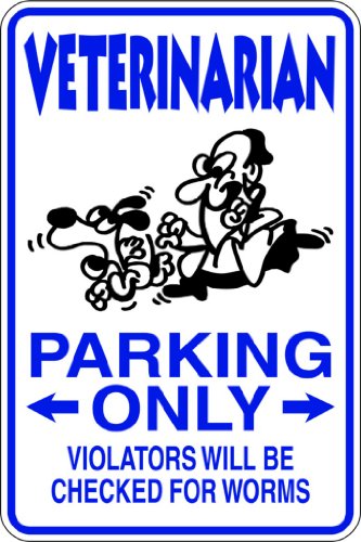 Veterinarian – Parking Signs – Funny Humor Picture Art Image Mural – Peel & Stick Vinyl Wall Decal Sticker 9×18