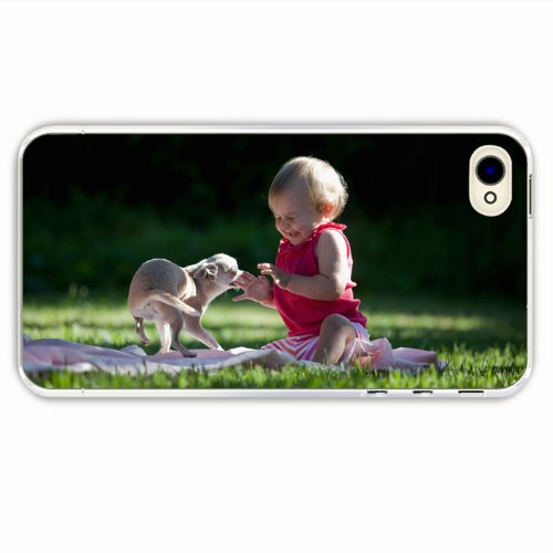 Custom Designer Cell Phone Cases For Iphone 4 4S Other Child Dog Laughter Fear Walk Of Beautiful Present Case Cover For Teen Girls
