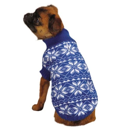 East Side Collection Holiday Snowflake Sweater, XX-Small, Blue
