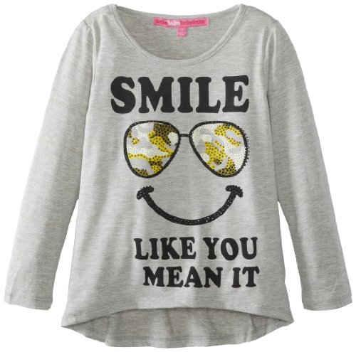Yom Yom Girls 7-16 Smile Like You Mean It, Heather Grey, 10