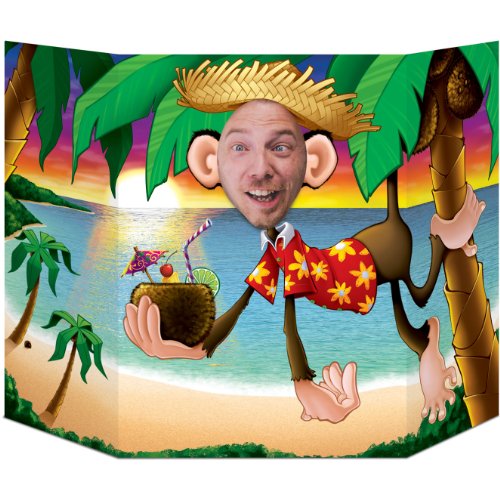 Luau Monkey Photo Prop Party Accessory (1 count) (1/Pkg)
