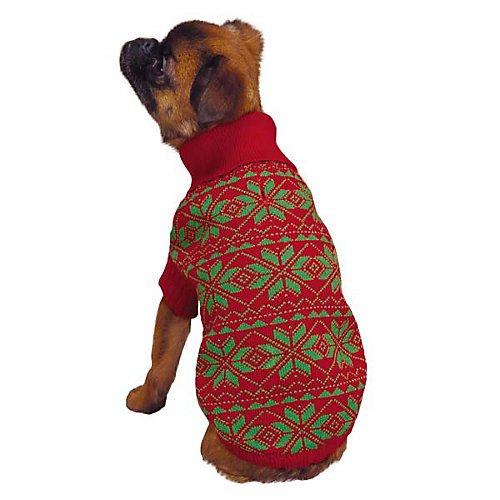 East Side Collection Holiday Snowflake Sweater, Small, Red